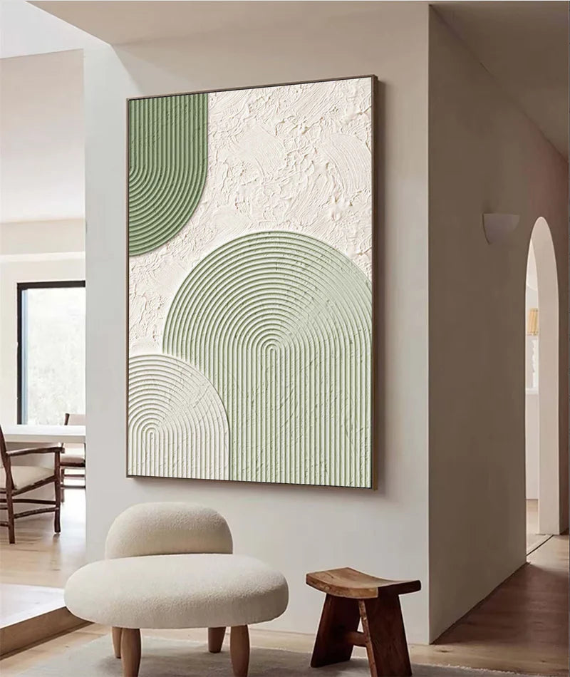 Green Minimalist Textured Painting Canvas #MT090