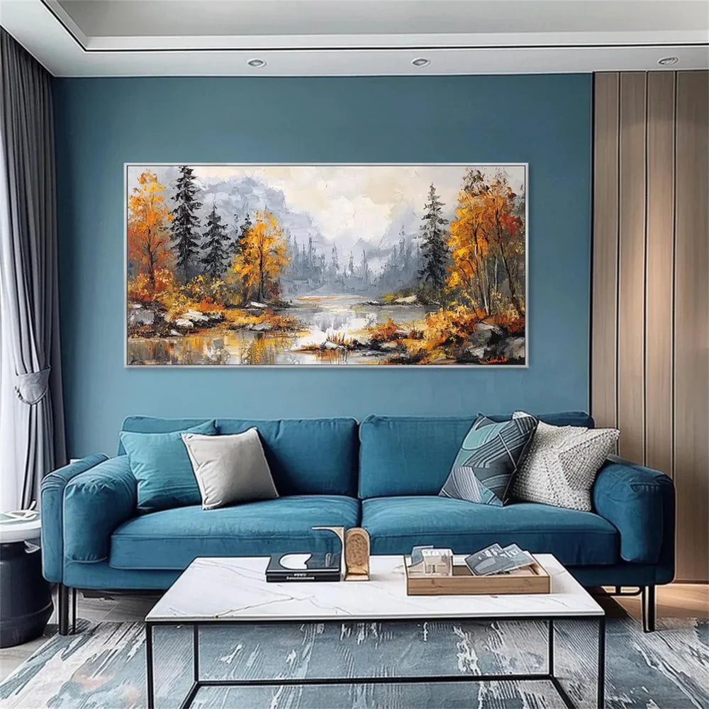 Colorful Tree Textured Painting Canvas #TP018