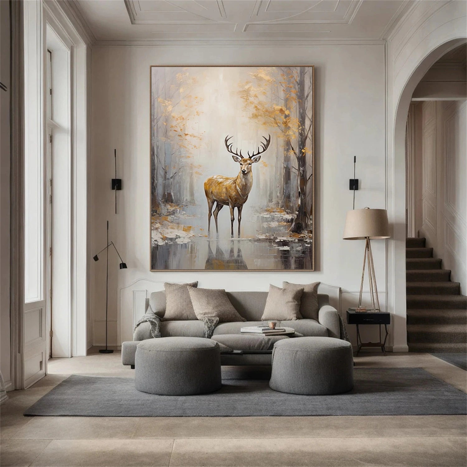 Abstract Animal Cervus nippon Wall Art #AC047
