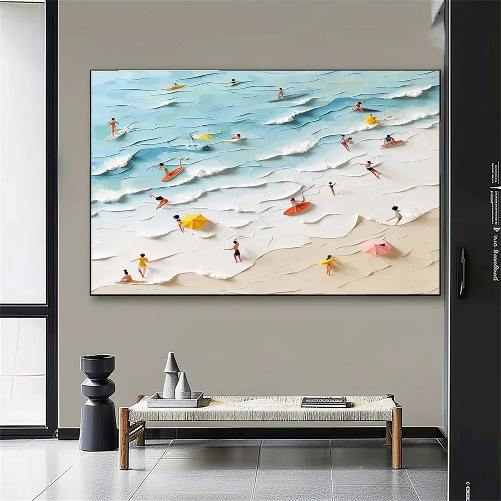 Ocean And Sky Textured Painting Canvas #OS036