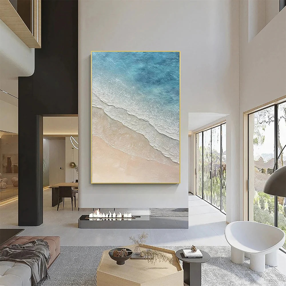 Ocean And Sky Textured Painting Canvas #OS047