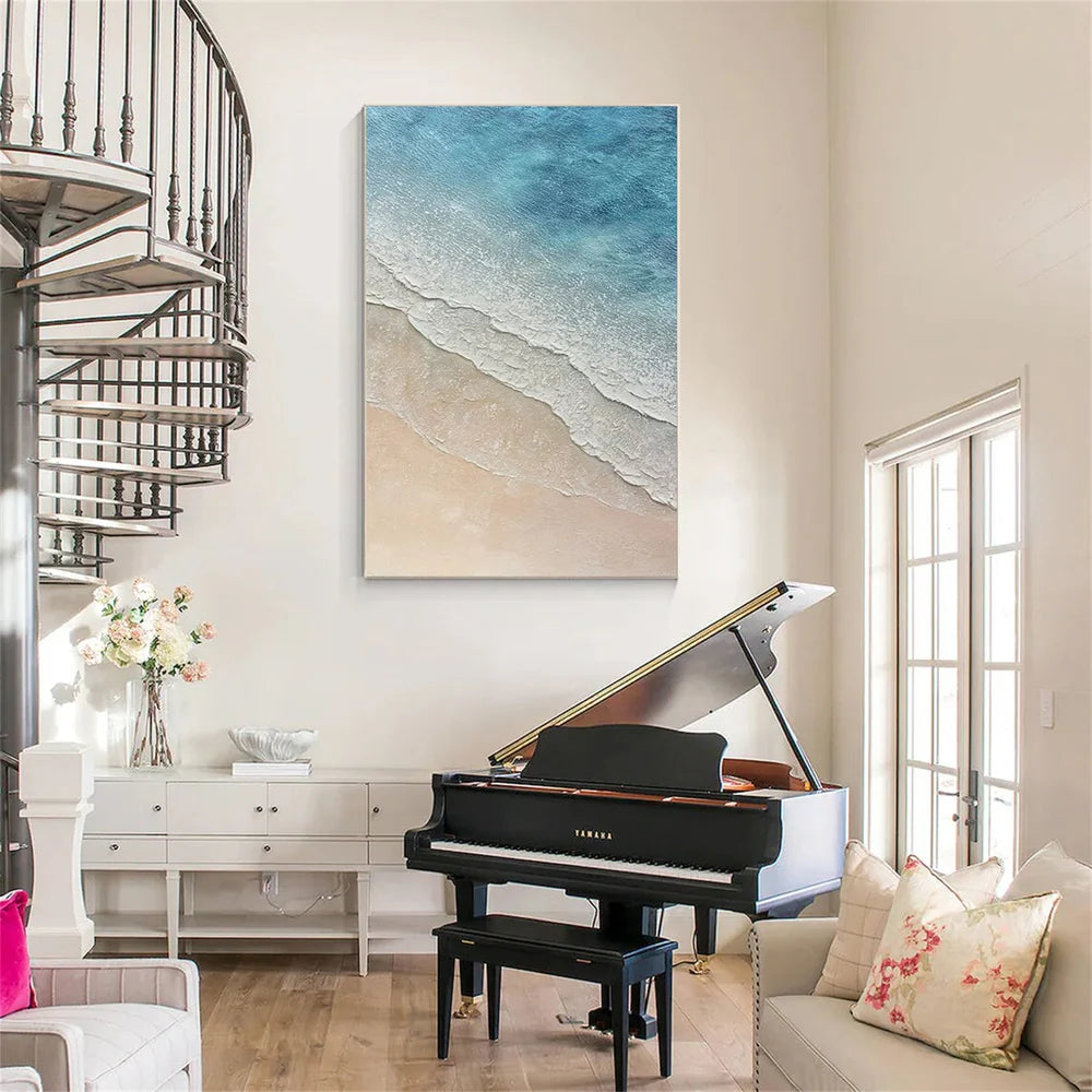 Ocean And Sky Textured Painting Canvas #OS047