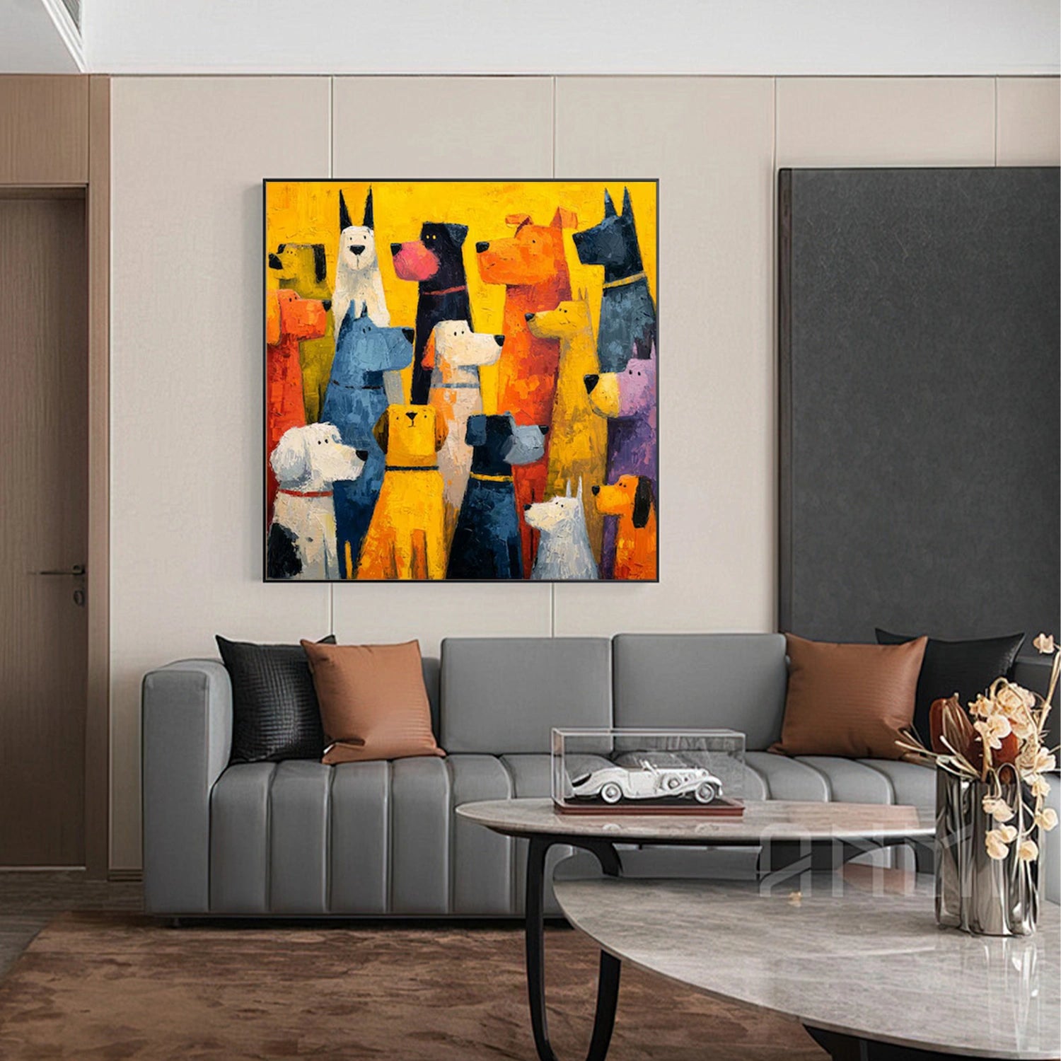 Abstract Animal Dog Wall Art #AC074
