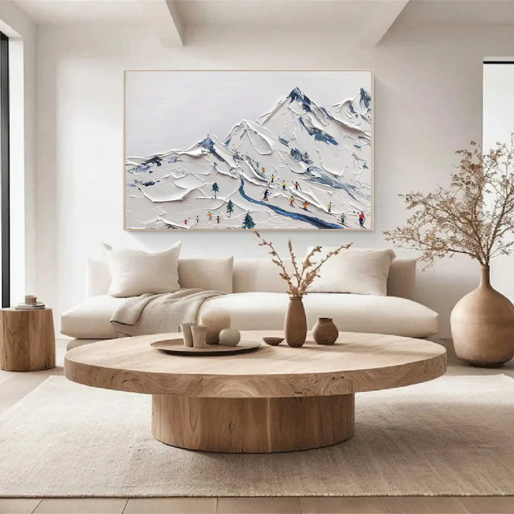 Skiing Sports Textured Painting Canvas #MS003