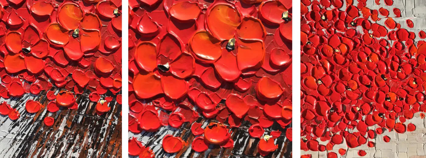 Flower And Tree Textured Painting Canvas #FT002