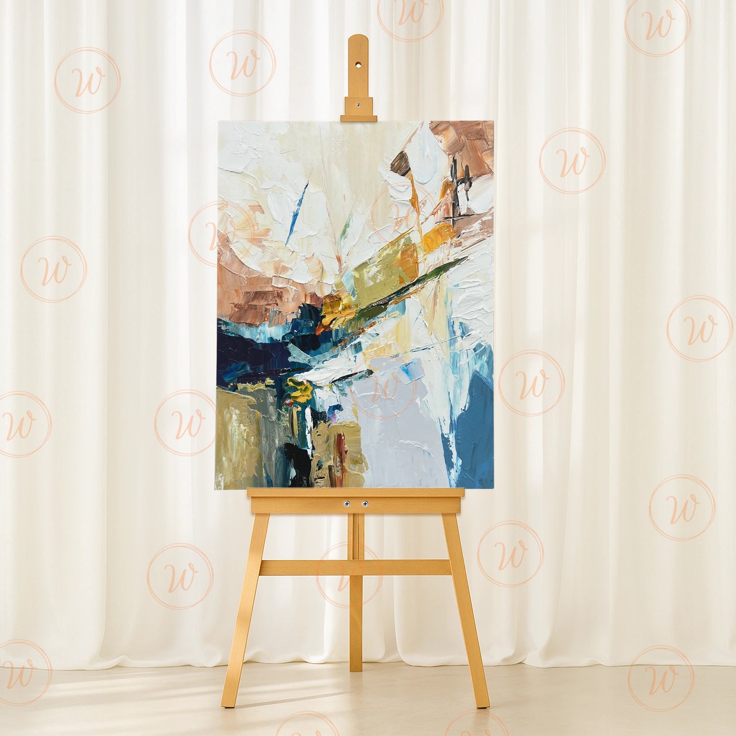 Colorful Abstract Textured Painting Canvas #AT093