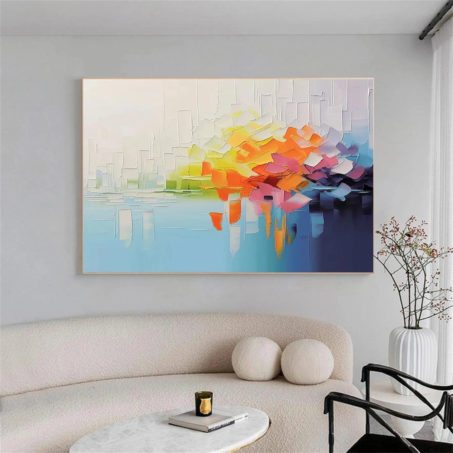 Colorful Abstract Textured Painting Canvas #AT083