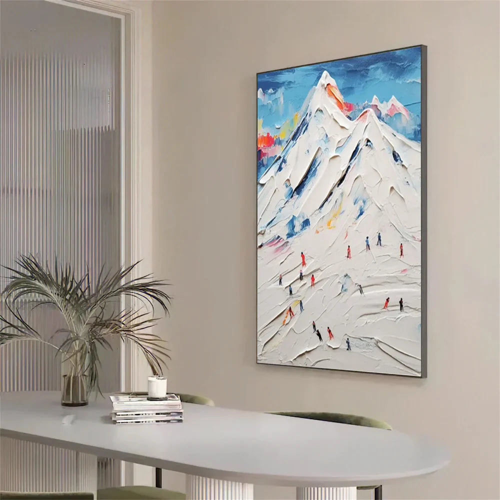 Skiing Sports Textured Painting Canvas #MS005
