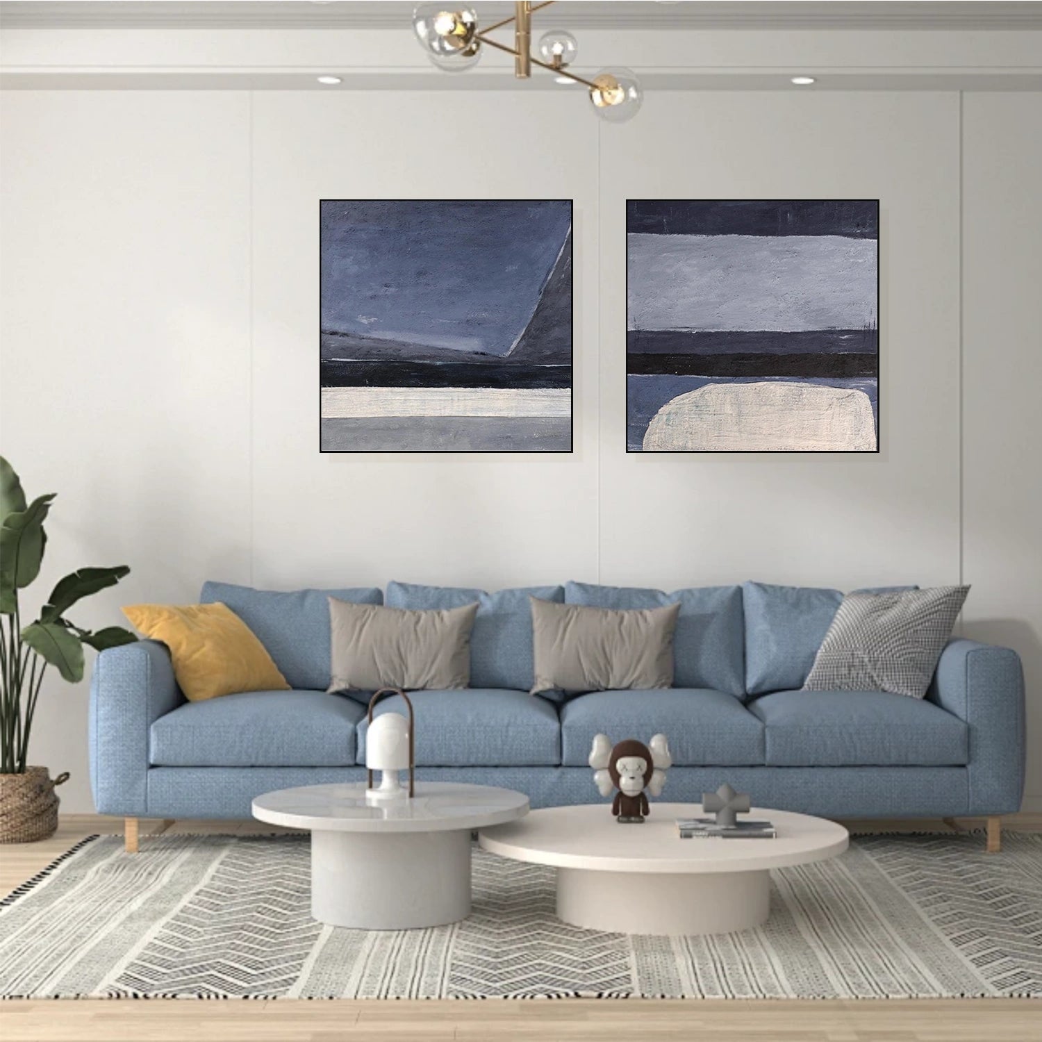 Abstract Canvas Wall Art Set of 2 #AP246