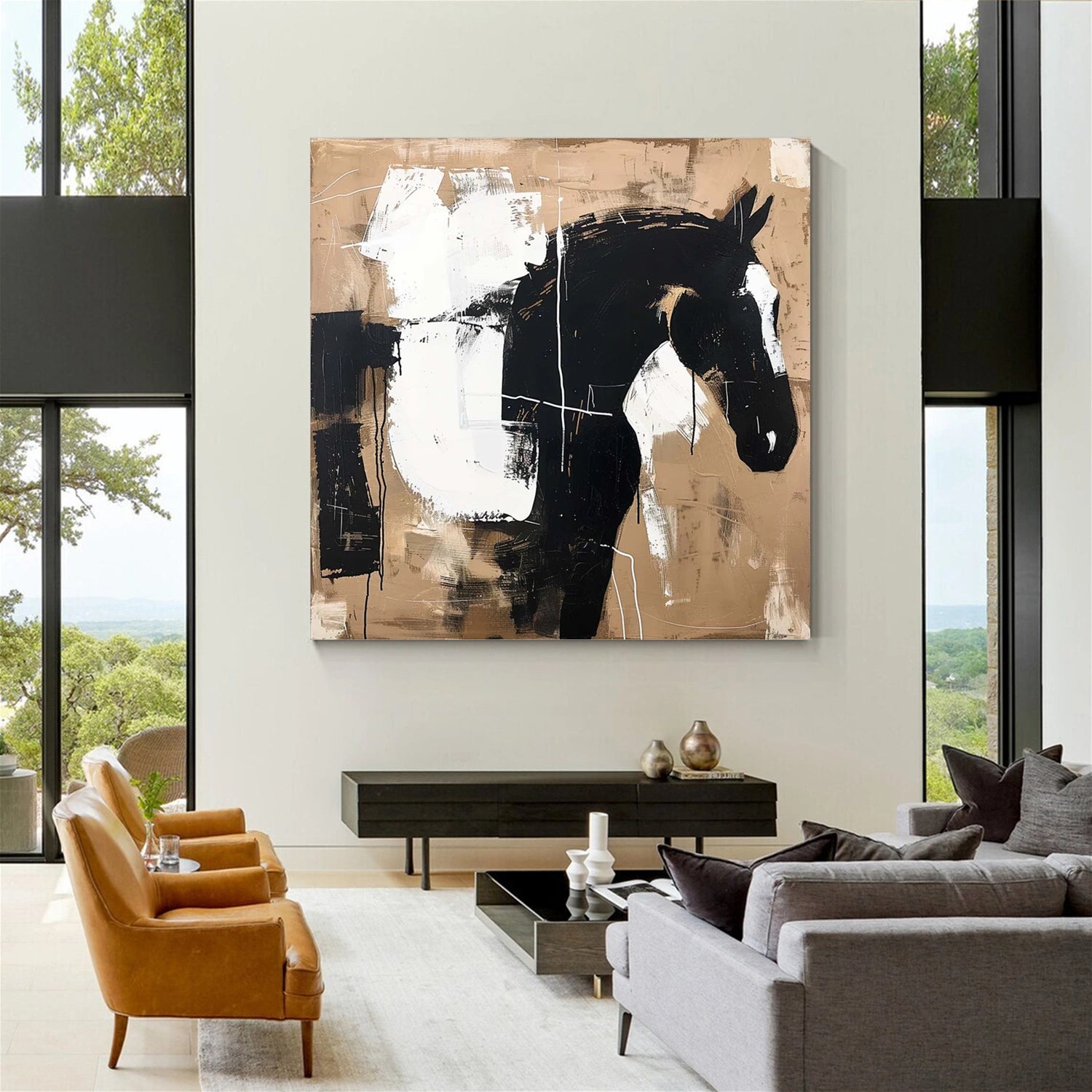 Abstract Animal Horse Wall Art #AC057