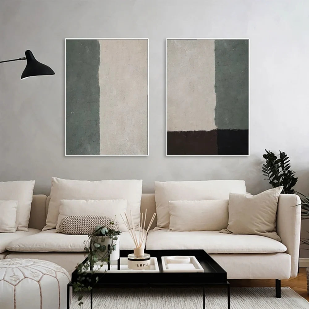 Green Minimalist Canvas Set of 2 #MT113