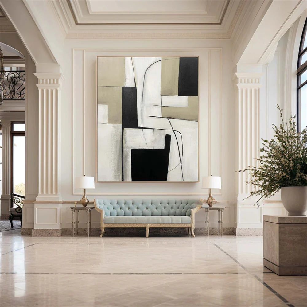 White and Black Minimalist Canvas #MT112