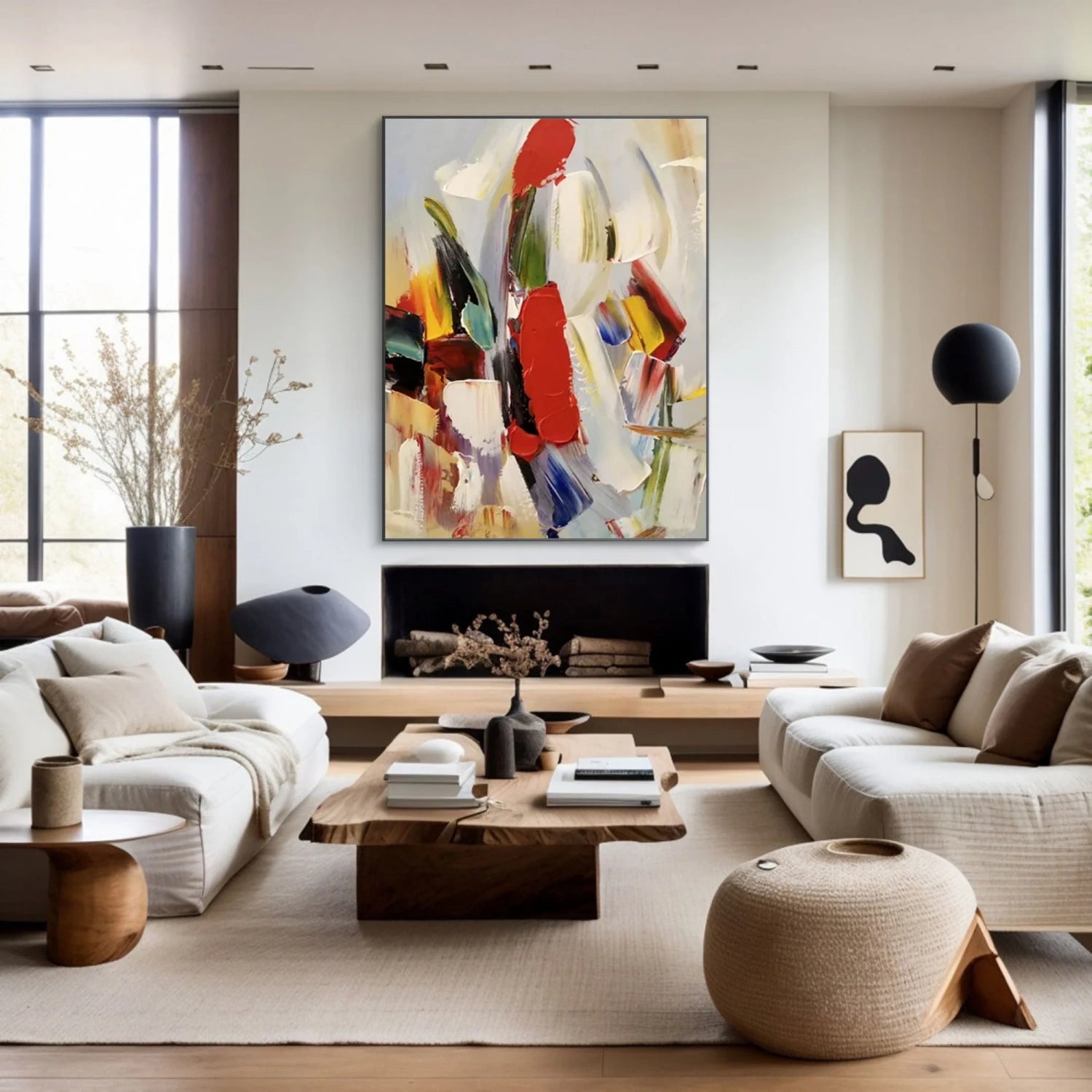 Colorful Abstract Textured Painting Canvas #AT095