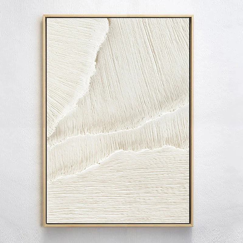 White Minimalist Textured Canvas #MT081