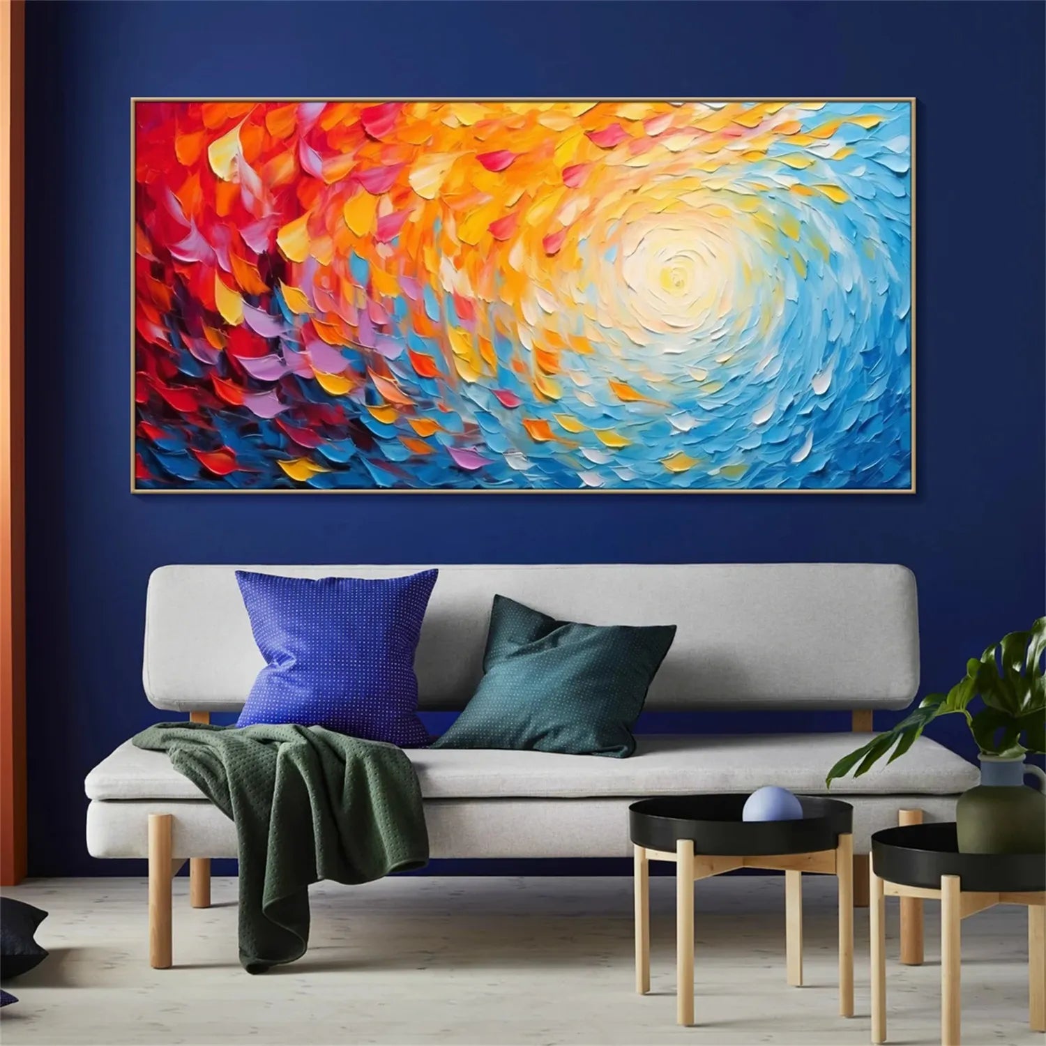 Colorful Flower Textured Painting Canvas #FP018