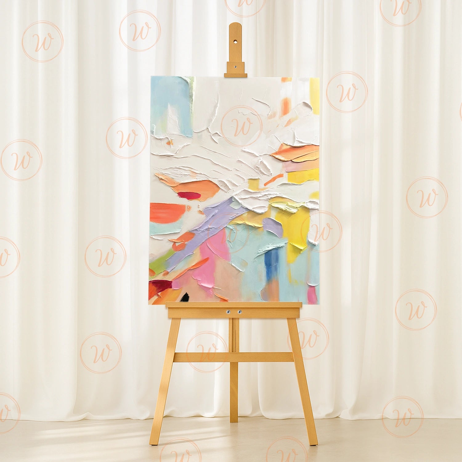 Colorful Abstract Textured Painting Canvas #AT007