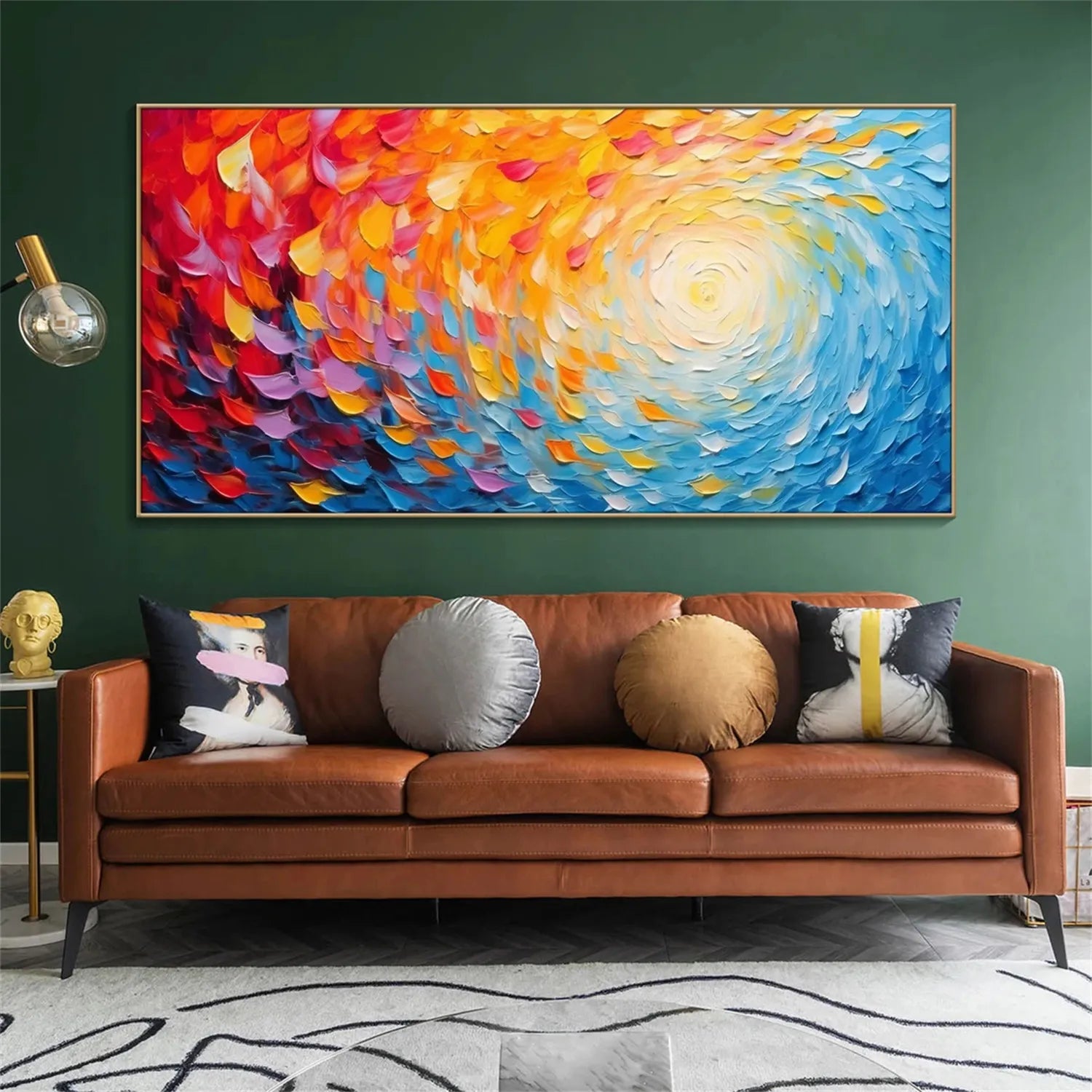 Colorful Flower Textured Painting Canvas #FP018