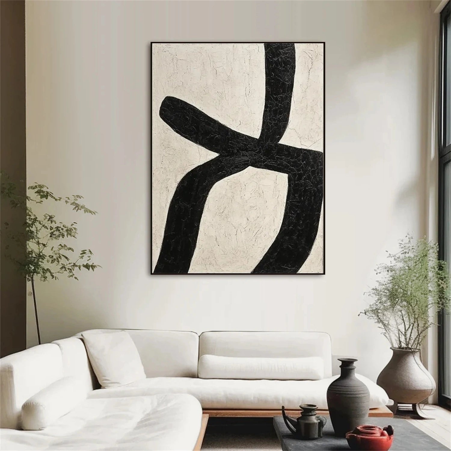 Black and White Minimalist Canvas Art #MT132