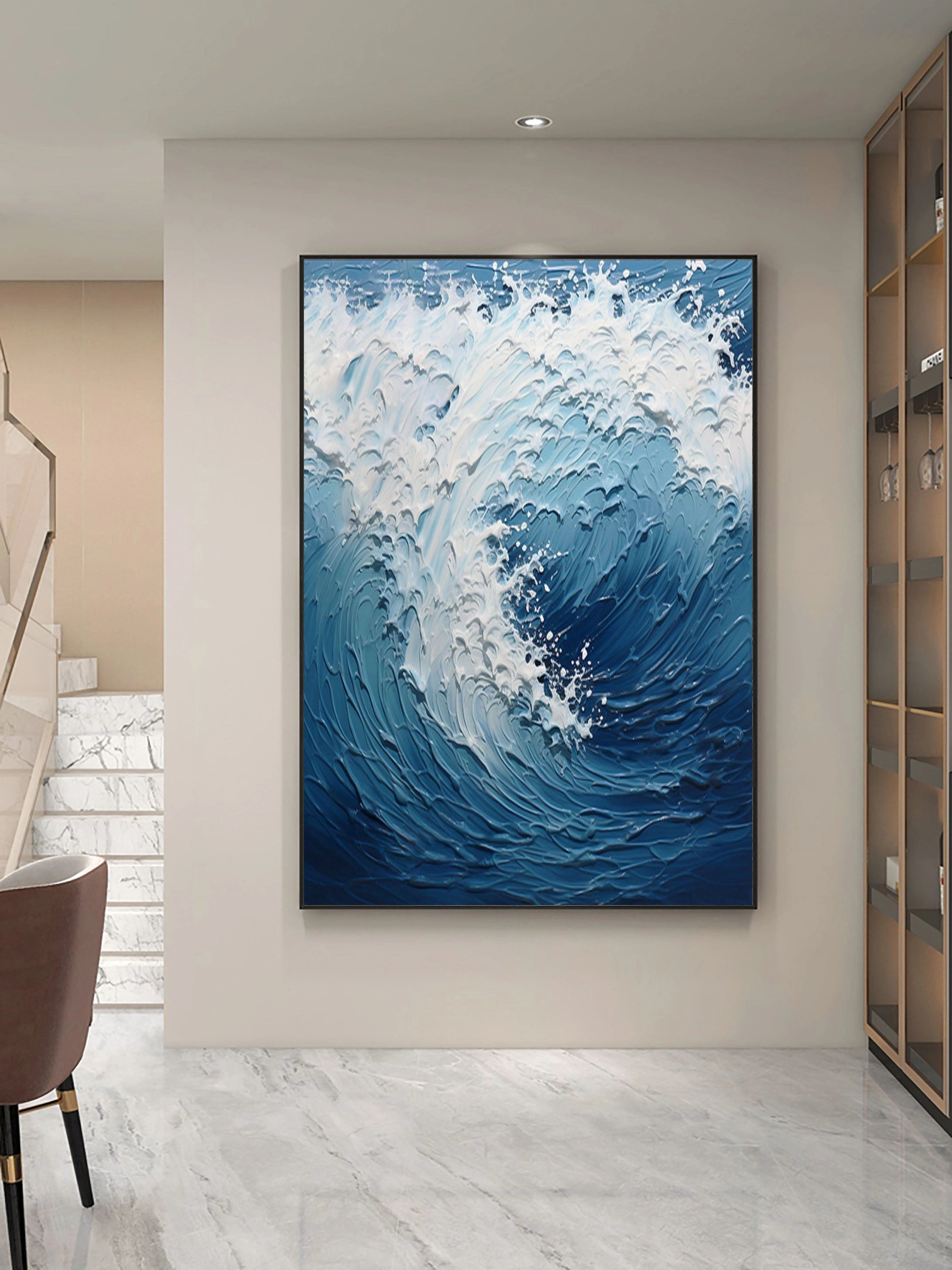 Ocean Textured Painting Canvas #OP019