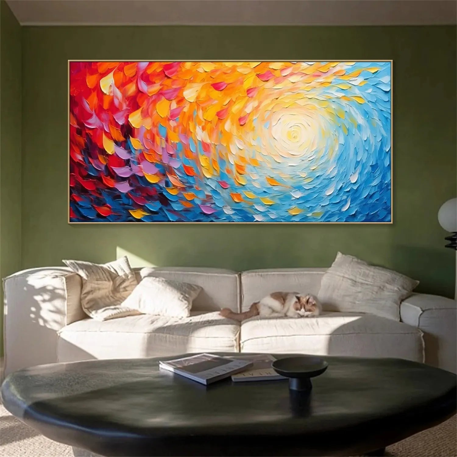 Colorful Flower Textured Painting Canvas #FP018