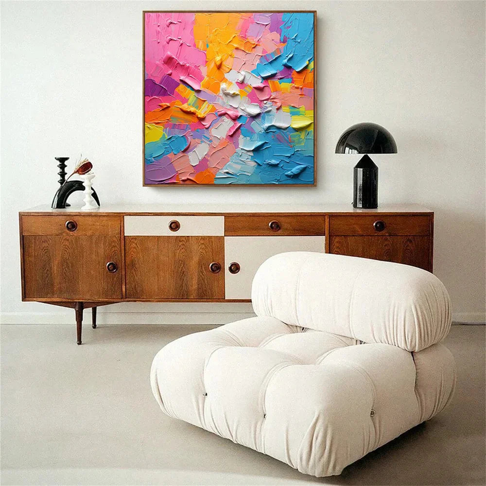 Colorful Abstract Textured Painting Canvas #AT071
