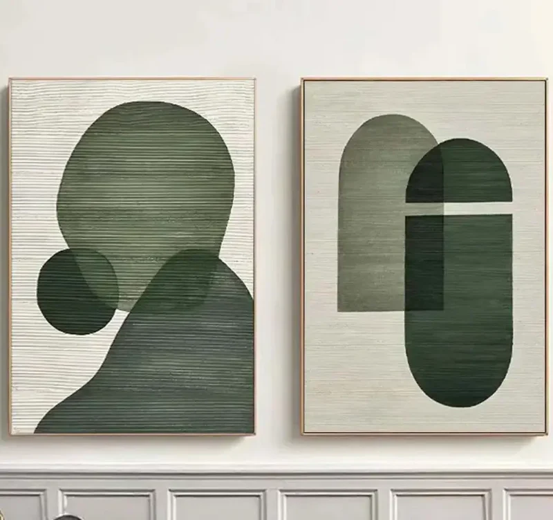 Green Minimalist Canvas Set of 2 #MT108