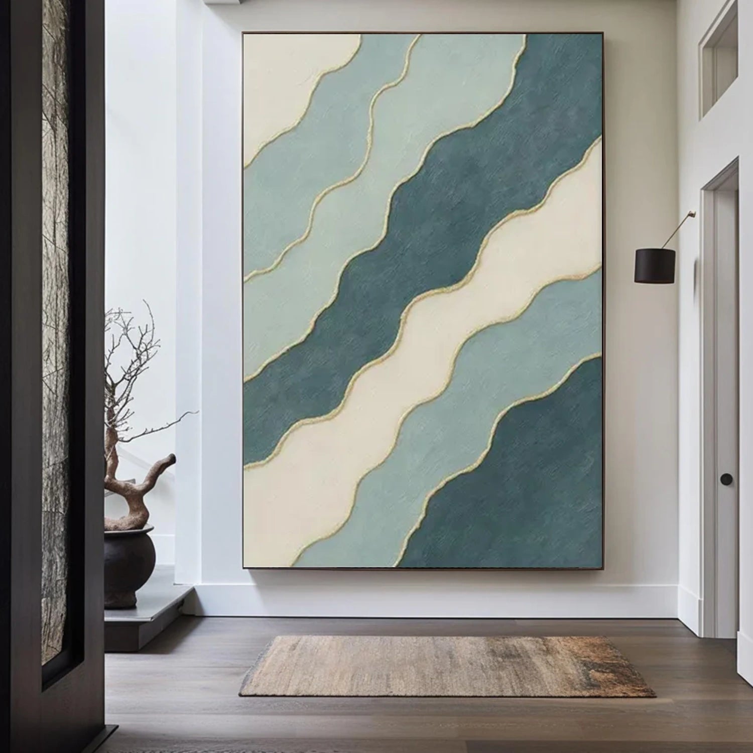 Blue Minimalist Canvas Art #MT168