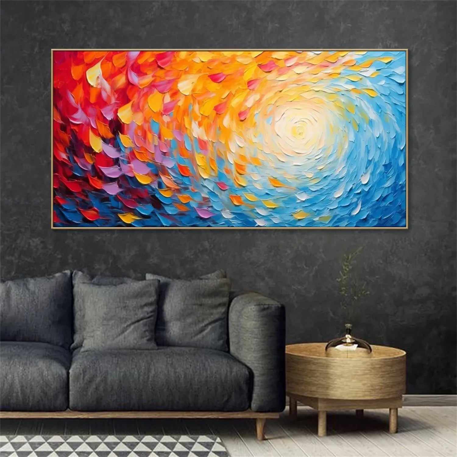 Colorful Flower Textured Painting Canvas #FP018