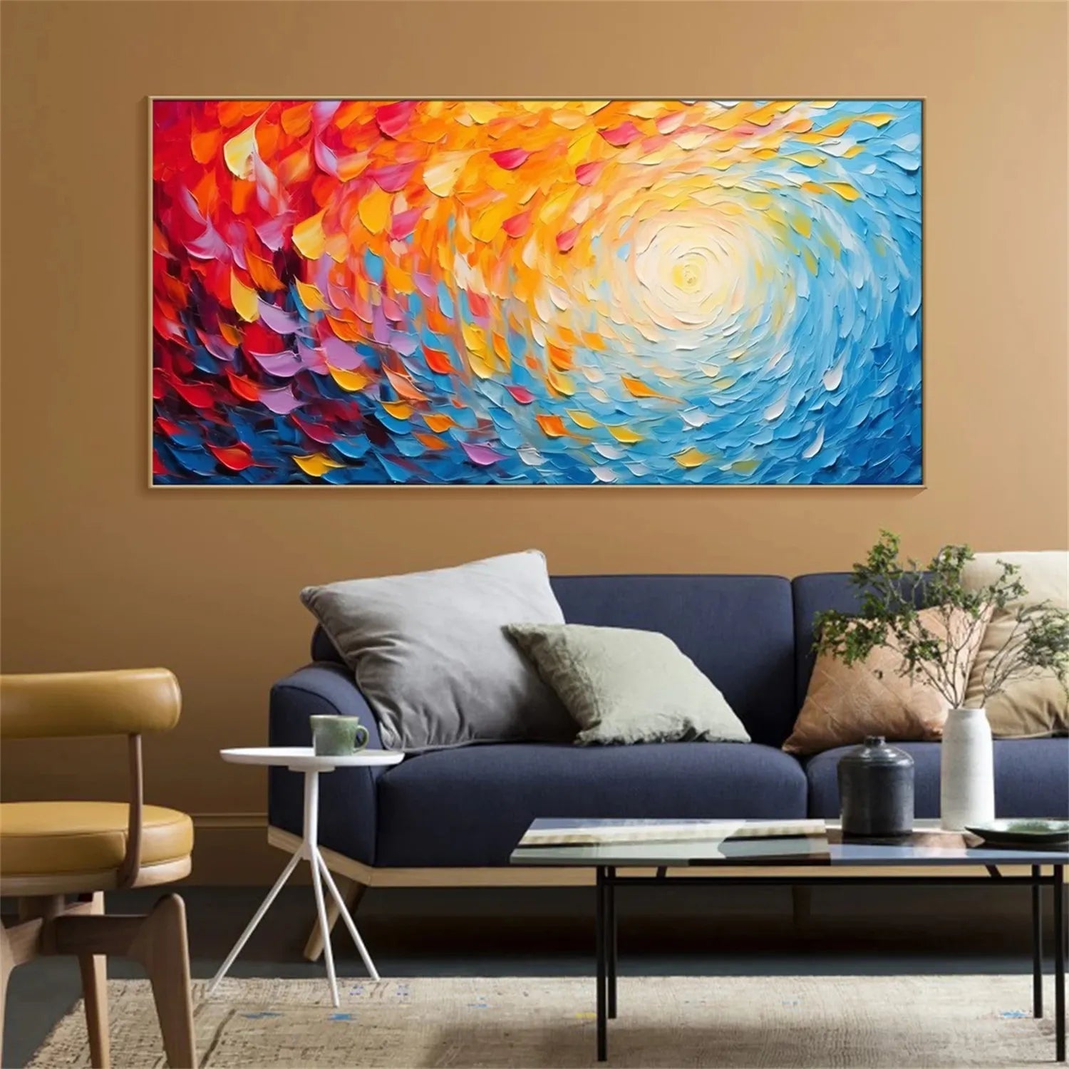 Colorful Flower Textured Painting Canvas #FP018