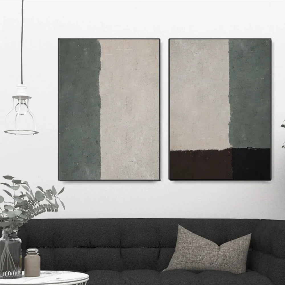 Green Minimalist Canvas Set of 2 #MT113