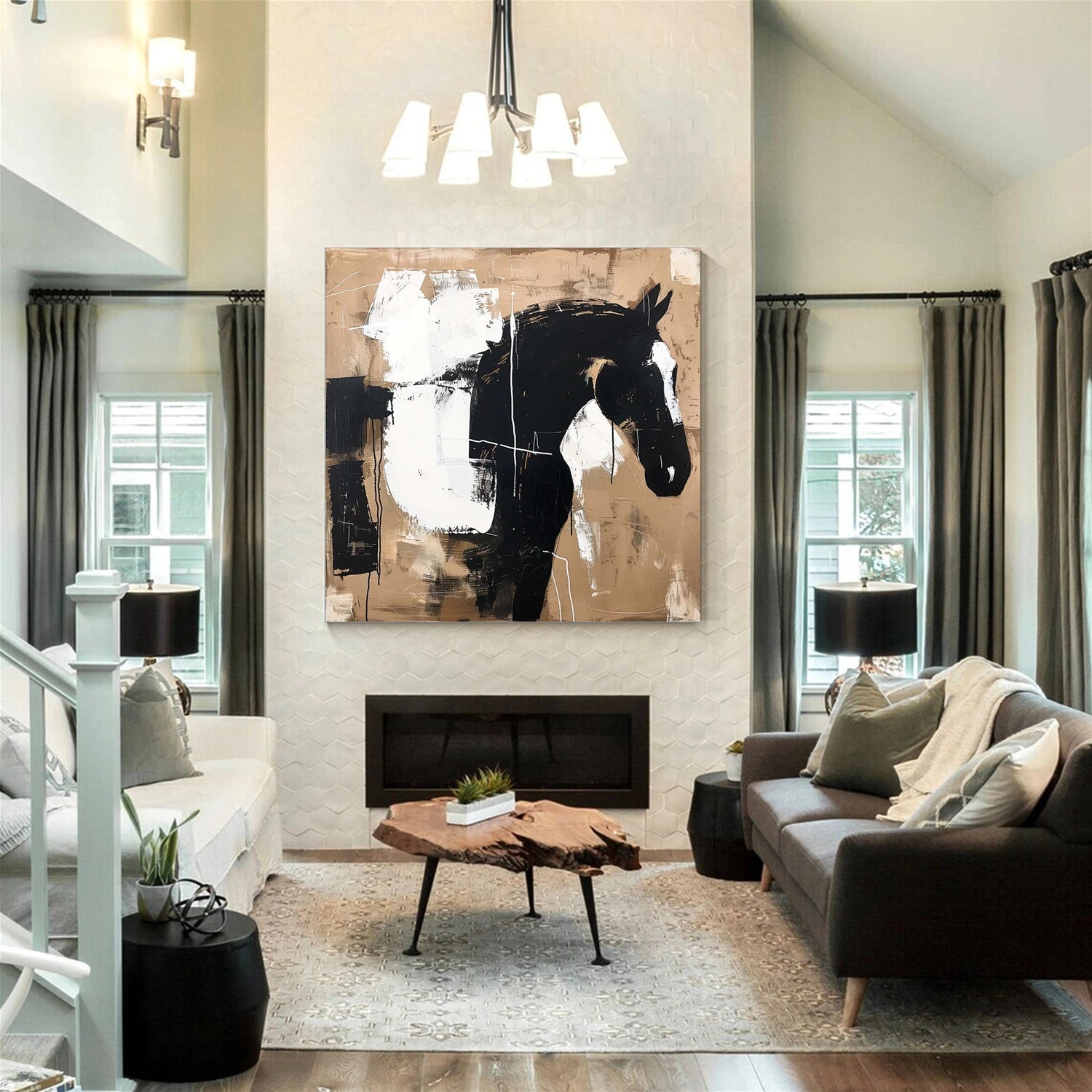 Abstract Animal Horse Wall Art #AC057