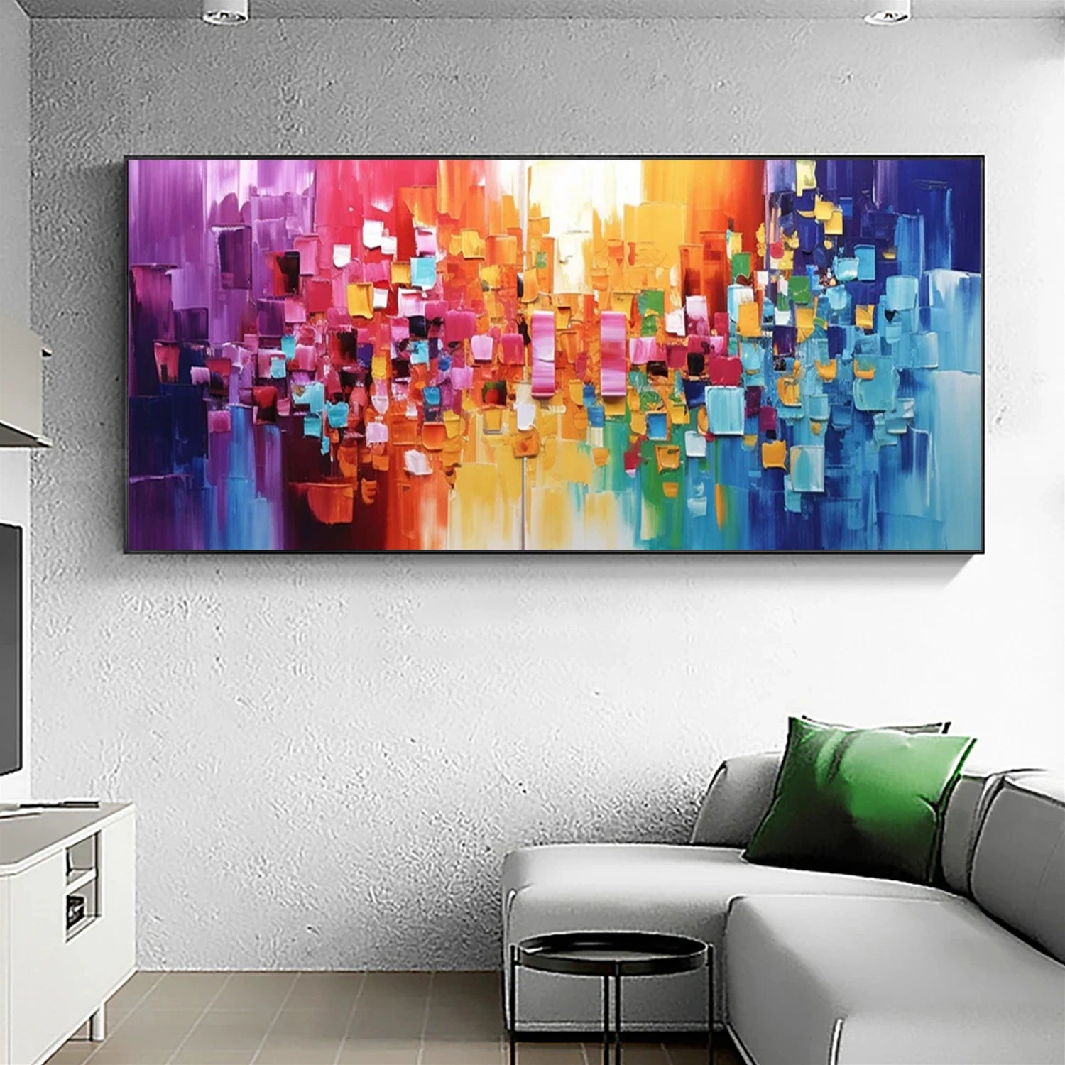 Colorful Abstract Textured Painting Canvas #AT101