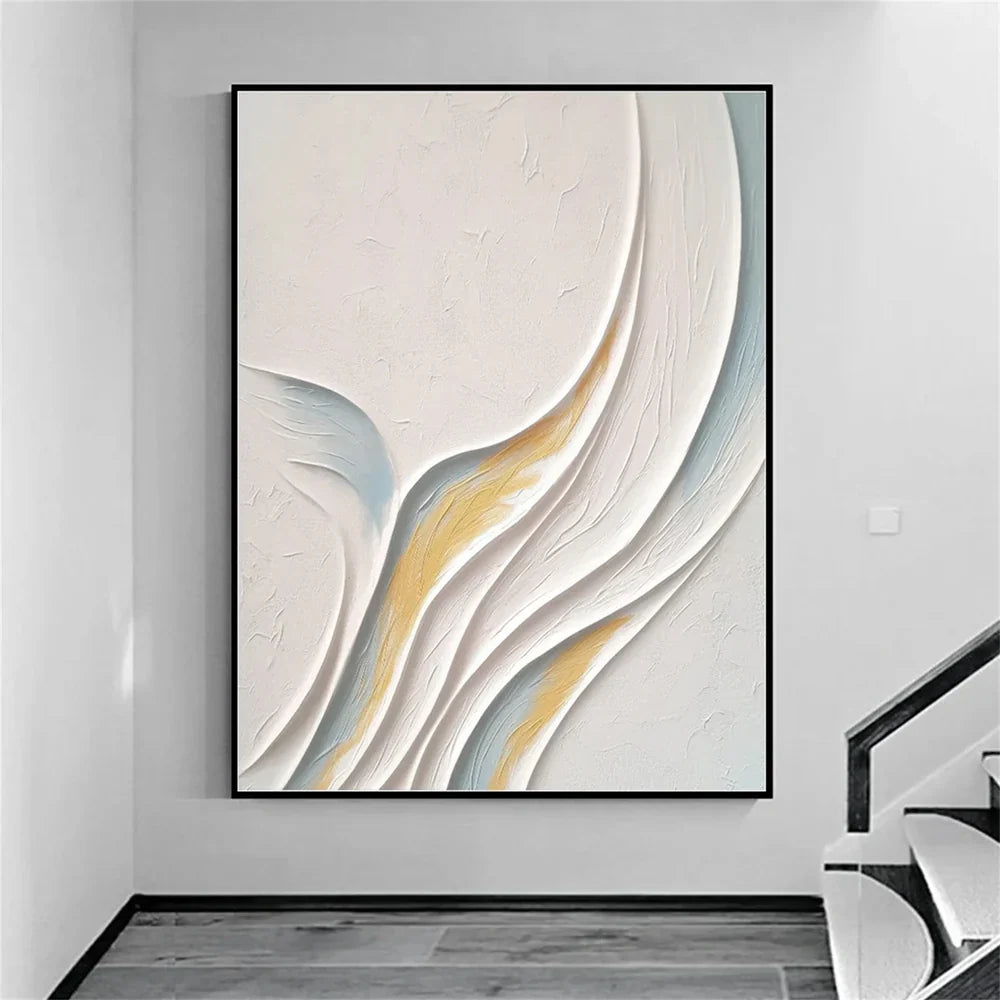 White Minimalist Textured Painting Canvas #MT091