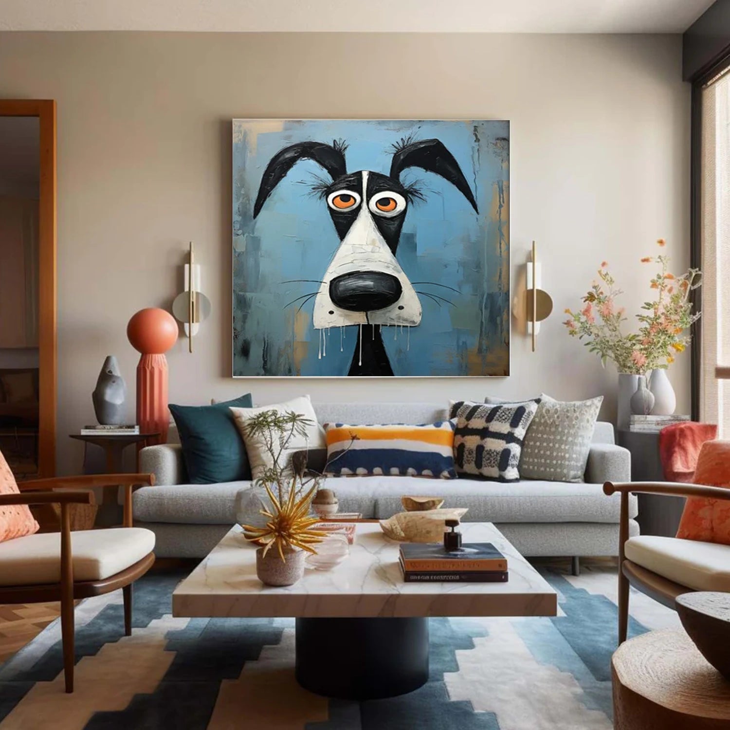 Abstract Animal Dog Wall Art #AC070