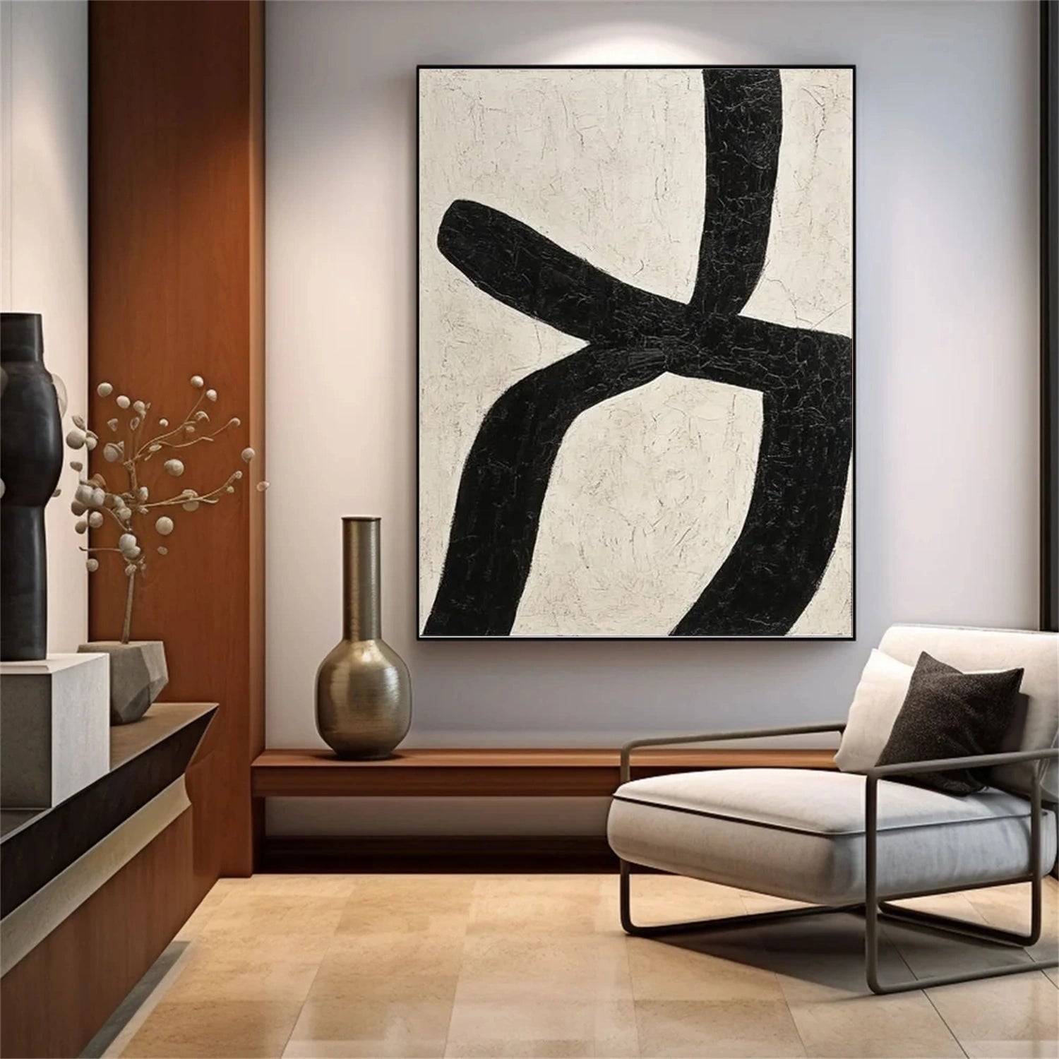 Black and White Minimalist Canvas Art #MT132