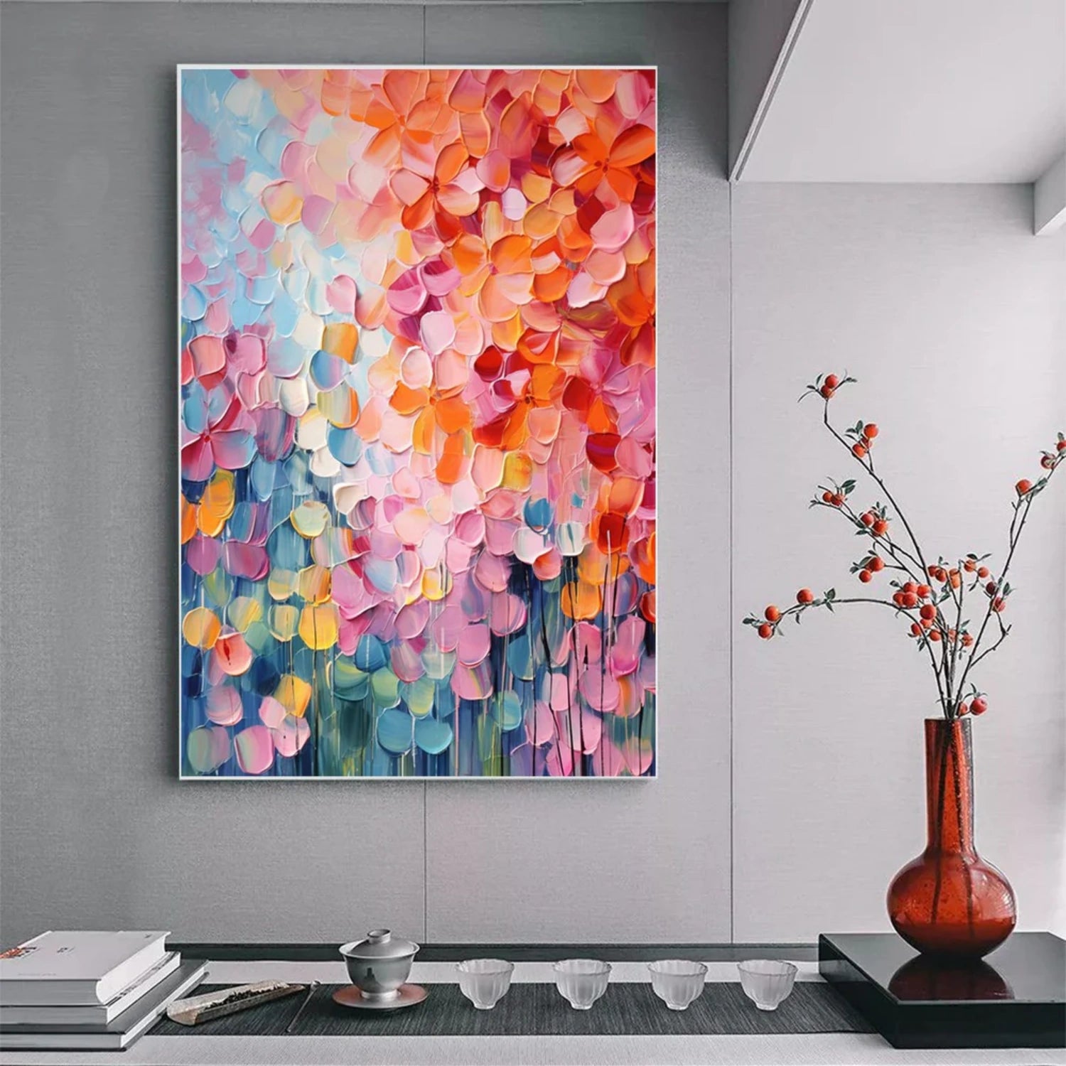 Colorful Abstract Textured Painting Canvas #AT102