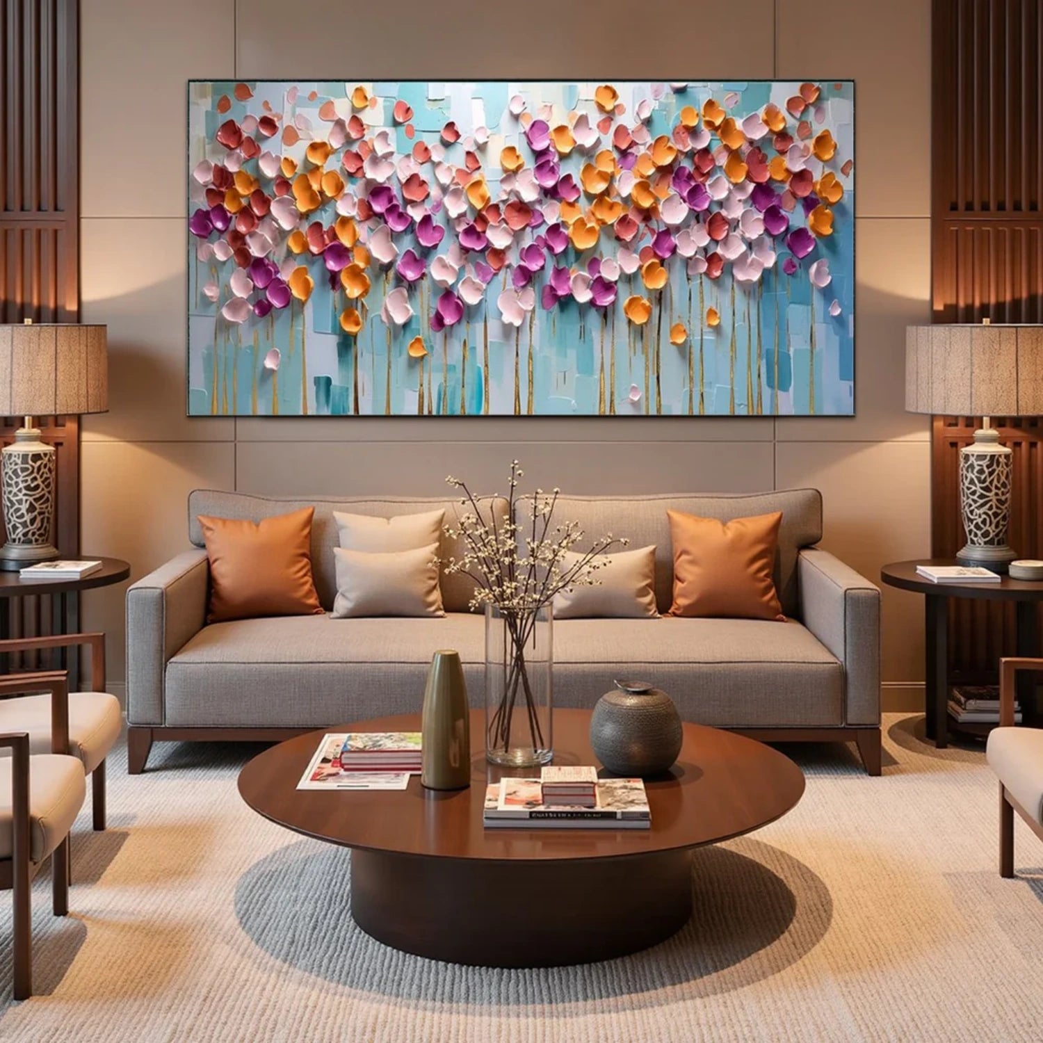 Colorful Abstract Textured Painting Canvas #AT099