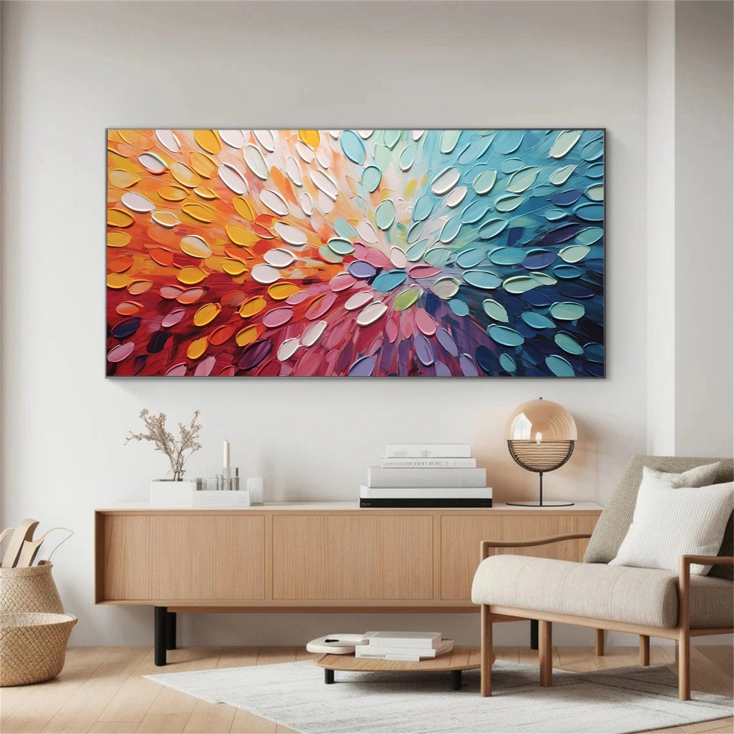 Colorful Abstract Textured Painting Canvas #AT070