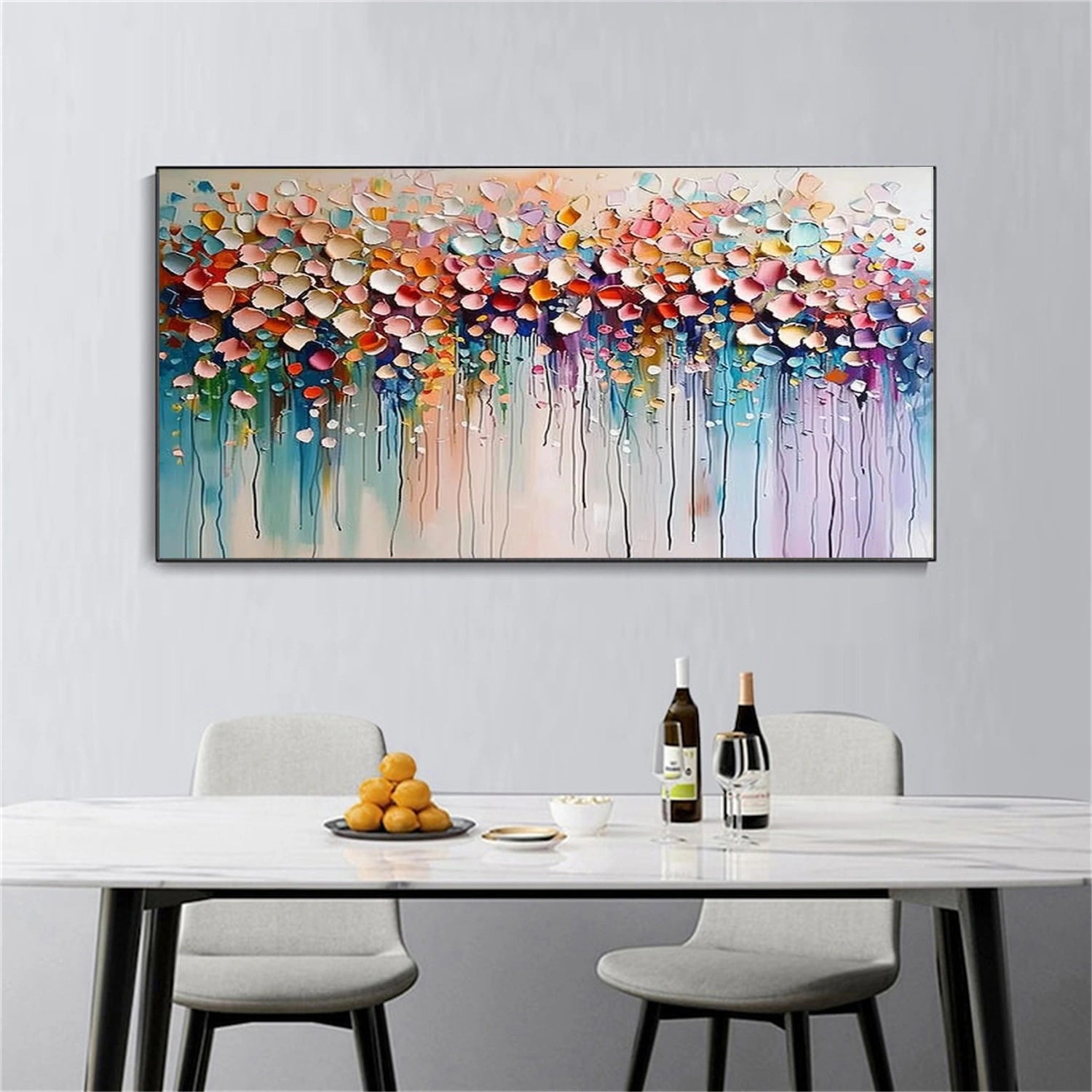 Colorful Abstract Textured Painting Canvas #AT074
