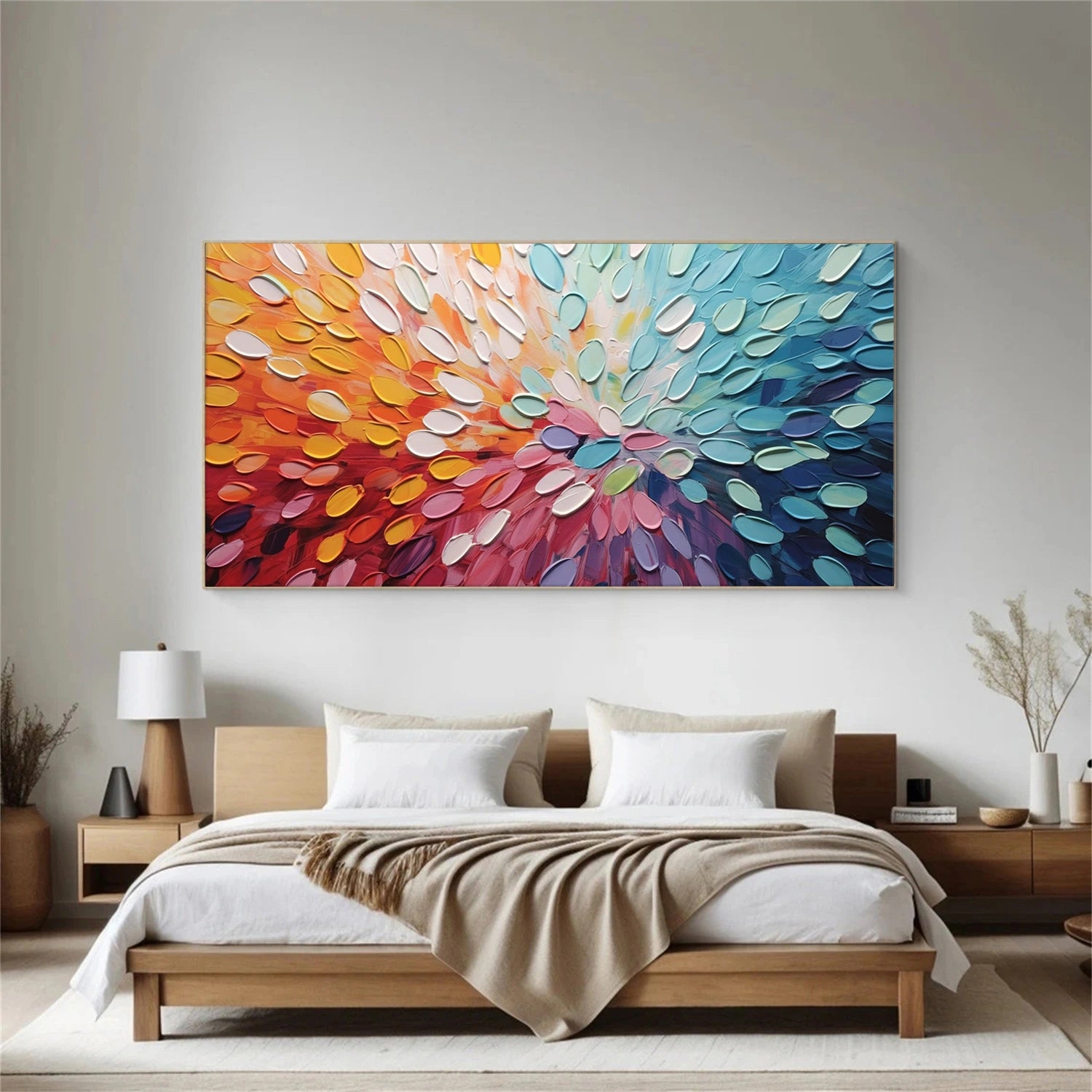 Colorful Abstract Textured Painting Canvas #AT070