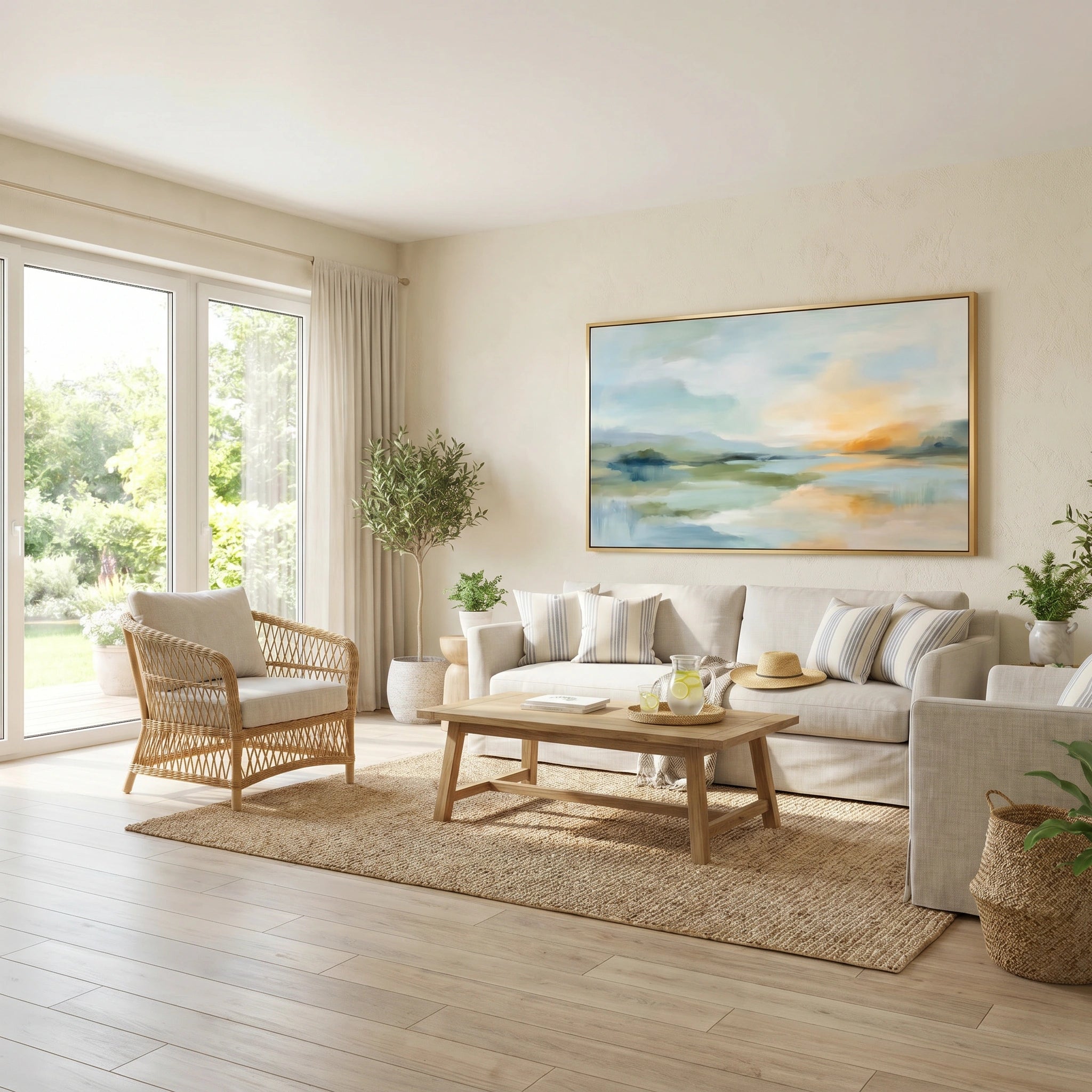 Ocean And Sky Abstract Wall Art #OS157