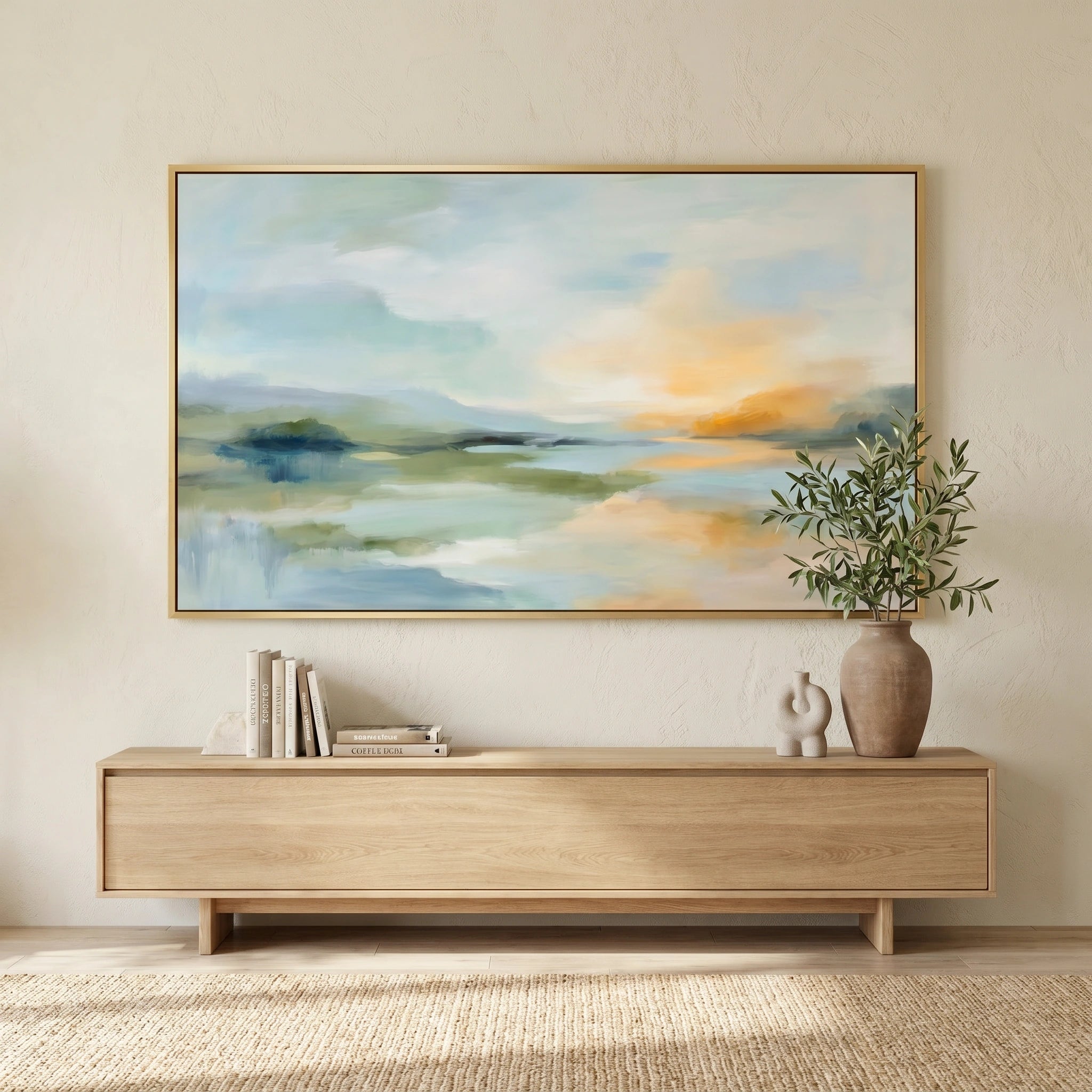 Ocean And Sky Abstract Wall Art #OS157