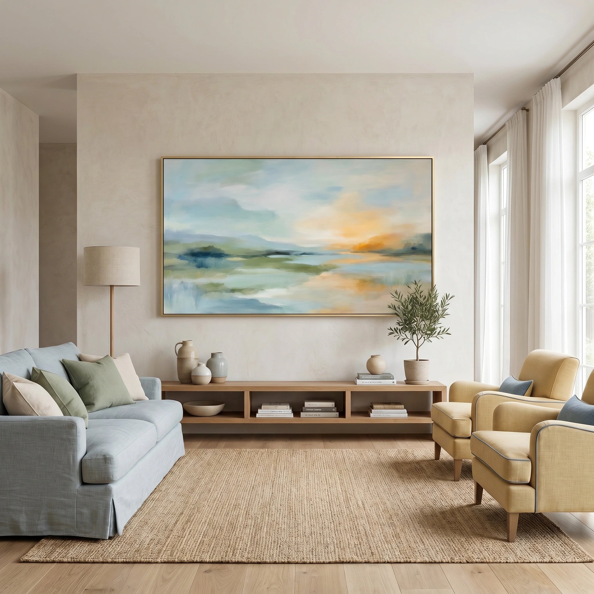 Ocean And Sky Abstract Wall Art #OS157