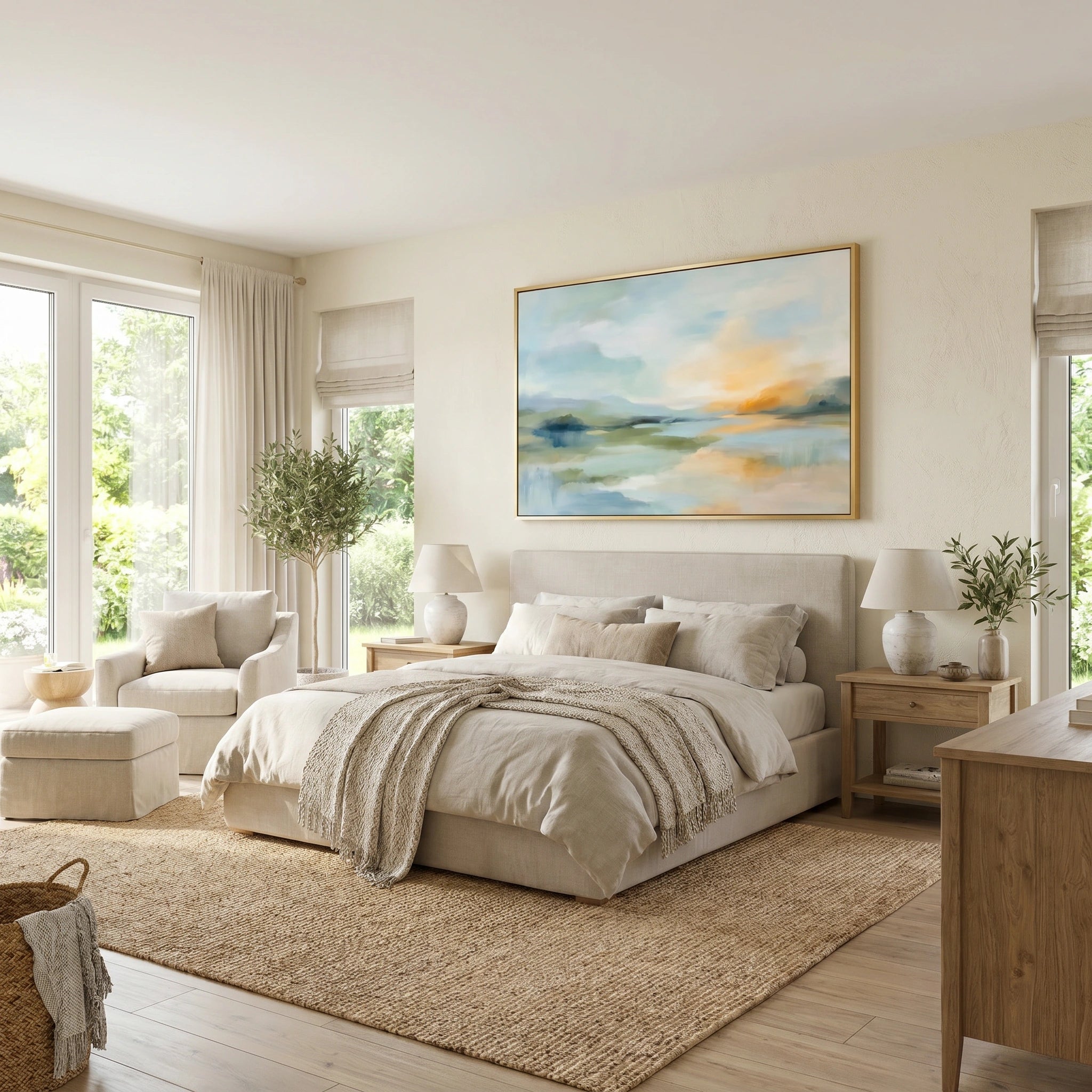 Ocean And Sky Abstract Wall Art #OS157