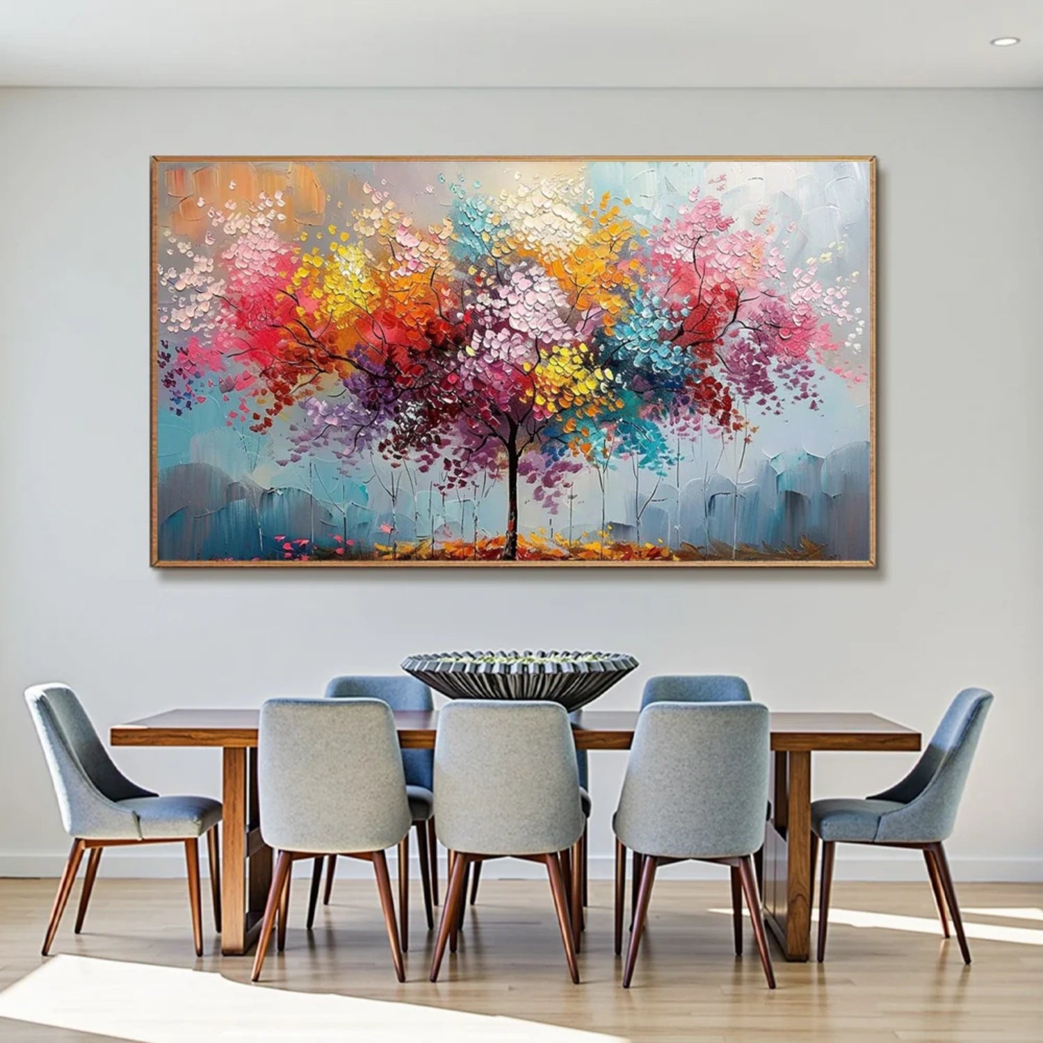 Colorful Tree Textured Painting Canvas #TP022
