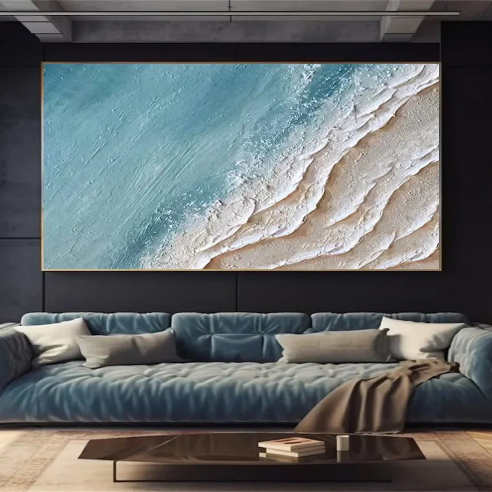 Ocean And Sky Textured Painting Canvas #OS023