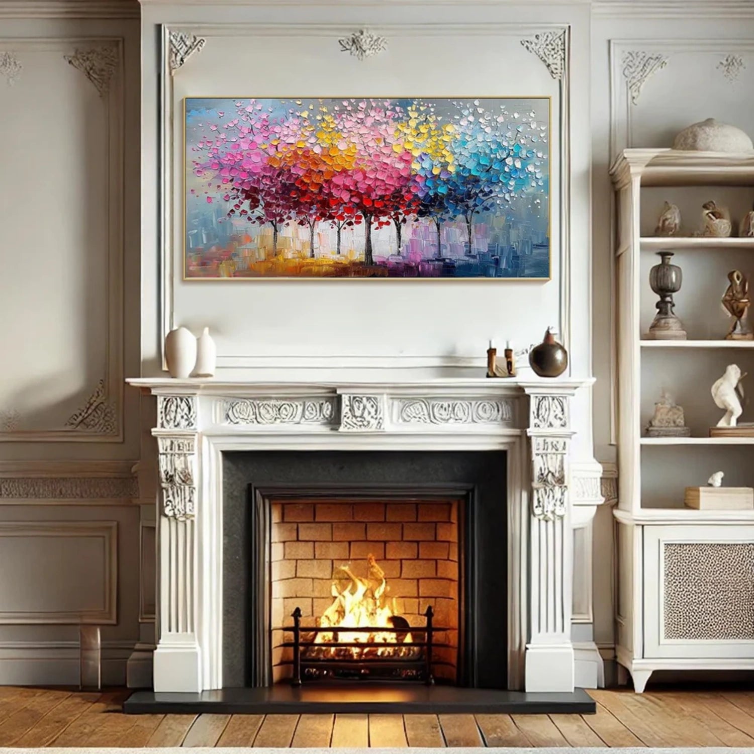 Colorful Tree Textured Painting Canvas #TP020