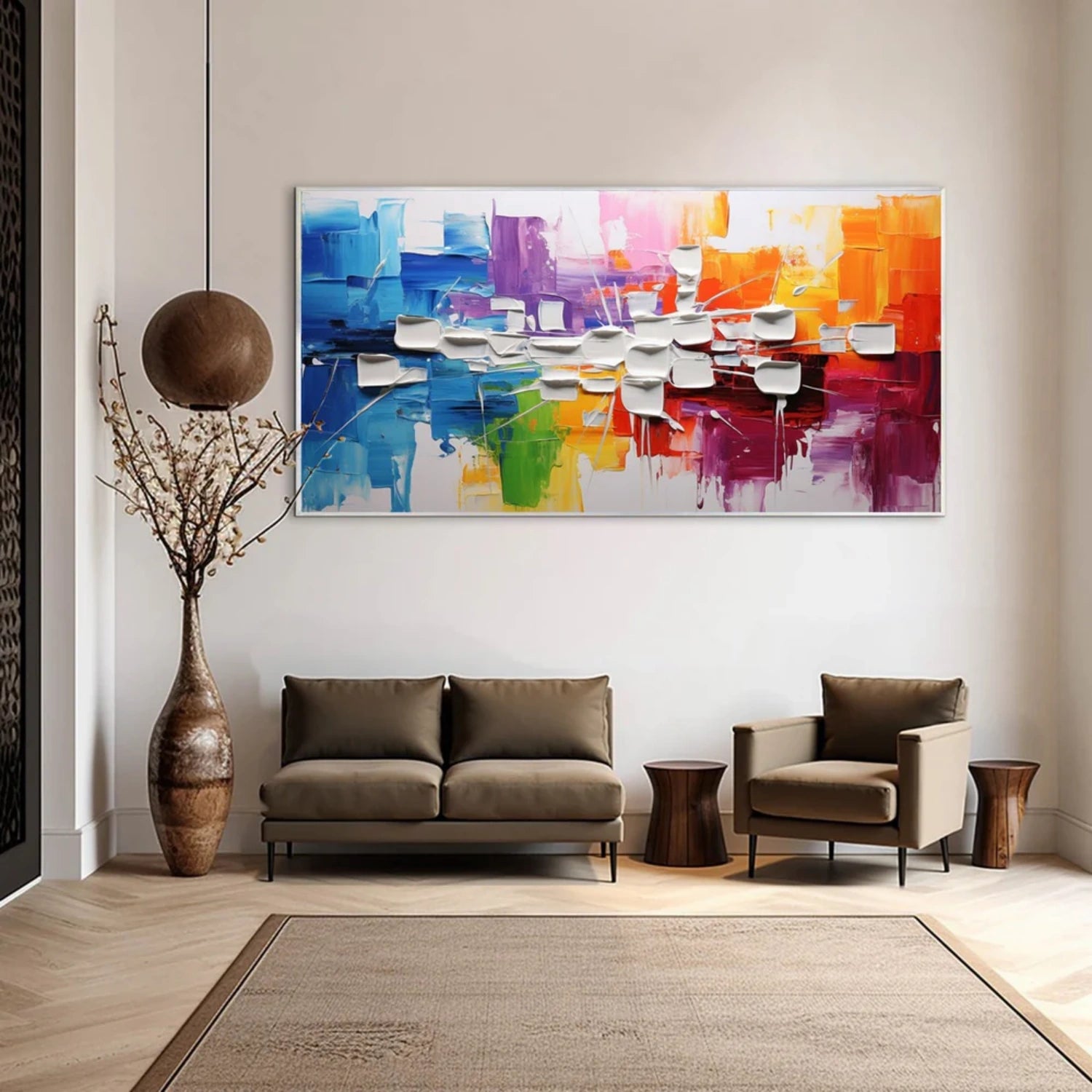 Colorful Abstract Textured Painting Canvas #AT100