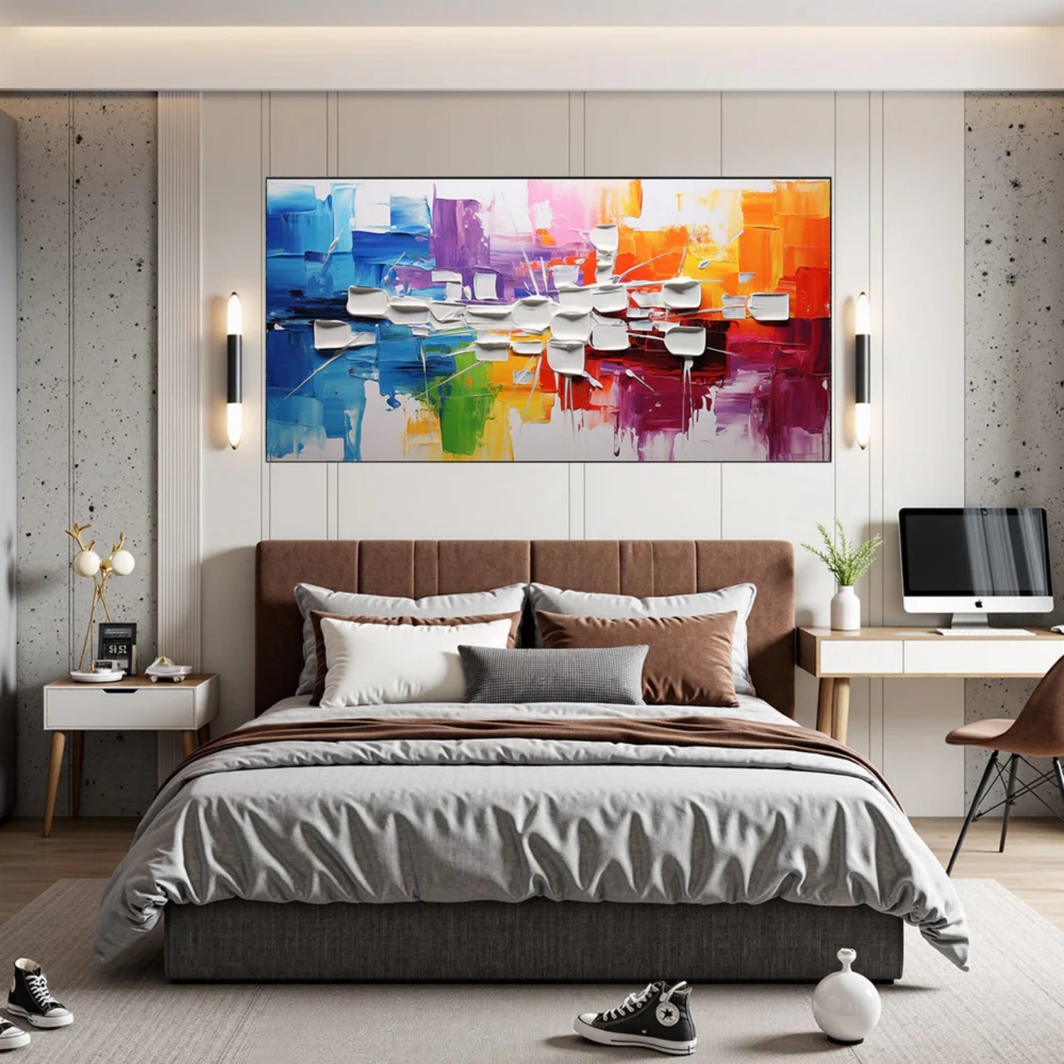Colorful Abstract Textured Painting Canvas #AT100