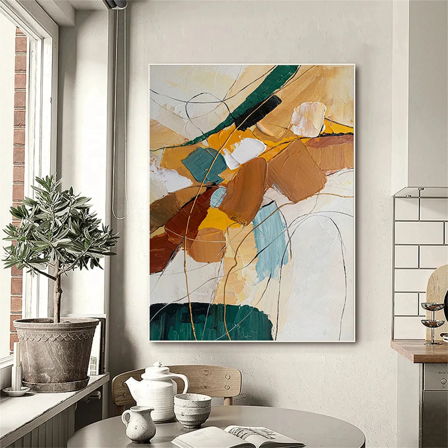 Colorful Abstract Textured Painting Canvas #AT020